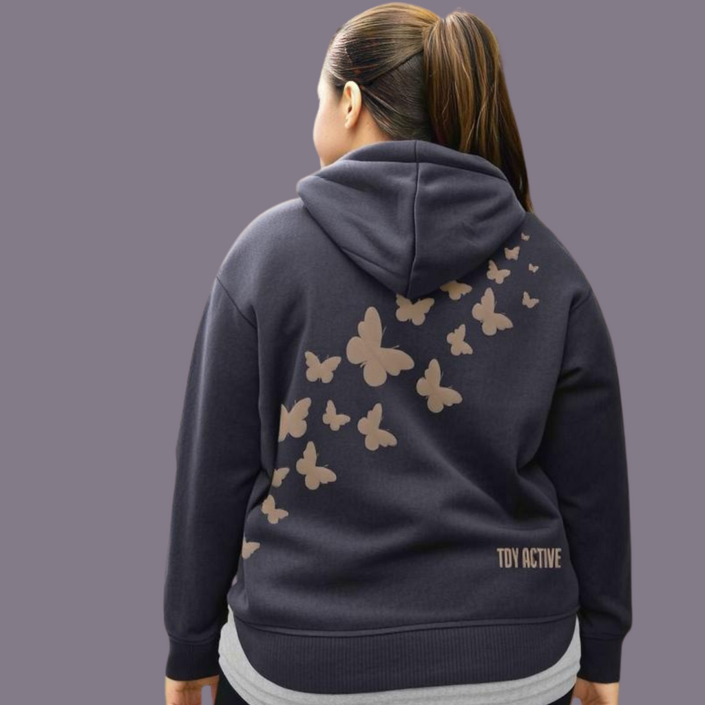 TDY Gray Butterfly Hoodie
