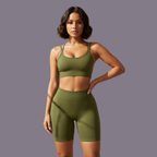 Vibrant Scrunch Shorts Olive Green