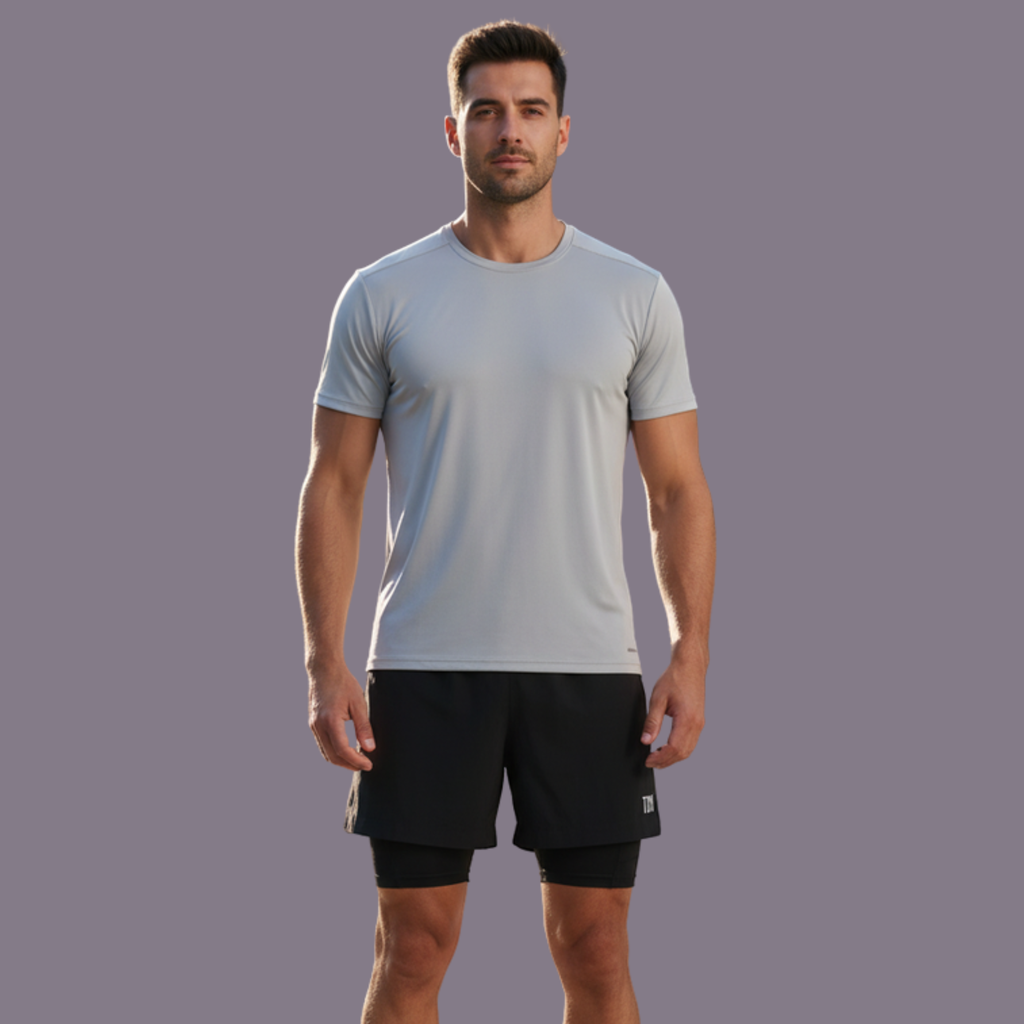 TDY Male Running Shorts 2 layer