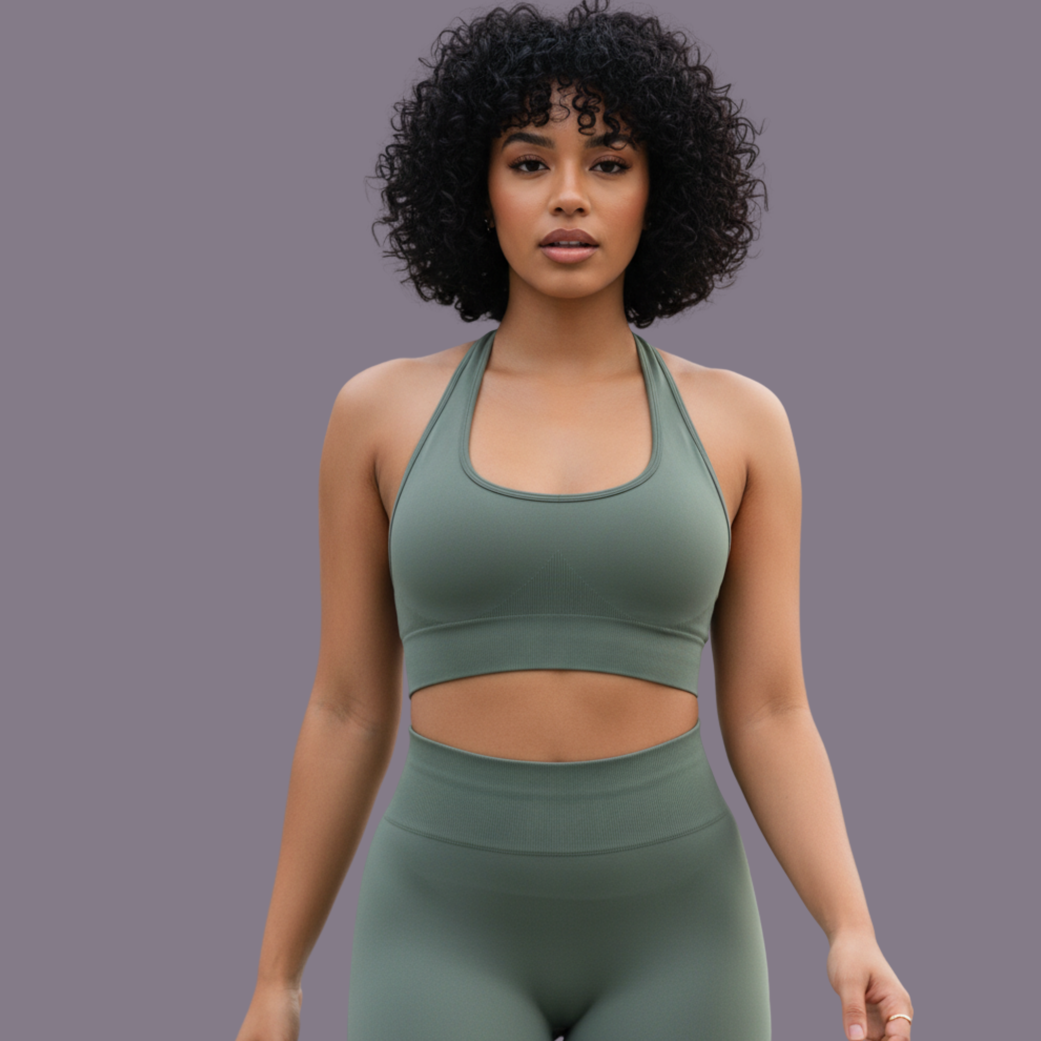 Vibrant Halter Olive Green