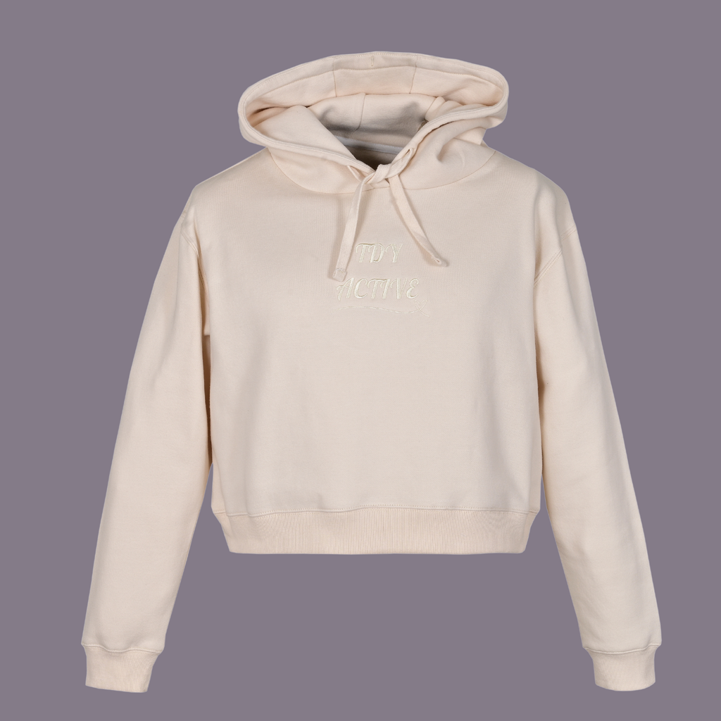 TDY Beige Crop Hoodie