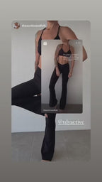 TDY Ribbed Flared Leggings Sage Green